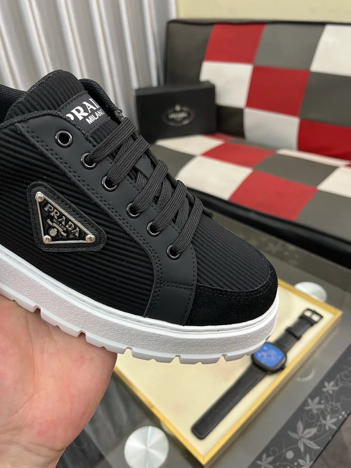Men's Men's Shoes💰440⌚️⌚️《PRADA*》The latest and most popular casual shoes, top brand [seduce] luxury~purchasing agent, top~quality. [Strong] The upper is made of imported breathable special materials ➕ breathable feet (•) with fine workmanship. Original stylish and stylish soft rubber wear-resistant outsole, light and comfortable on the foot, size: 38-445️⃣colors available